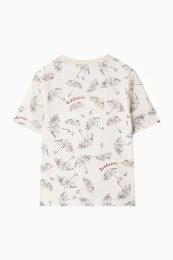 Check Umbrella T-shirt in Cotton