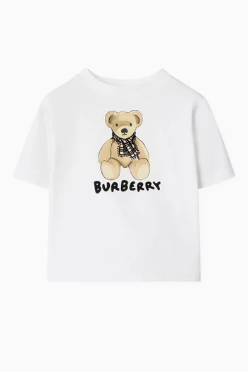 Cedar Teddy Logo T-shirt in Cotton
