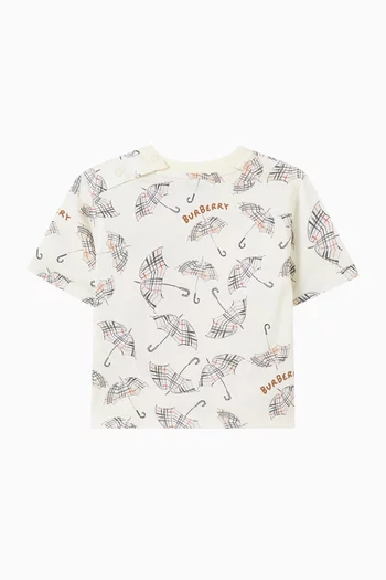 Check Umbrella T-shirt in Cotton