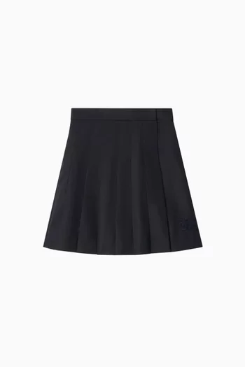 Pleated Wrap Skirt in Cotton-lyocell
