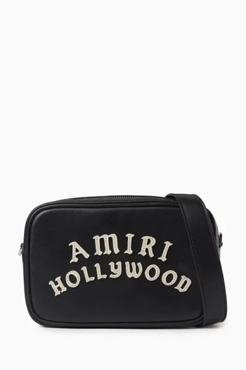 حقيبة كاميرا بشعار الماركة وشعار Hollywood جلد