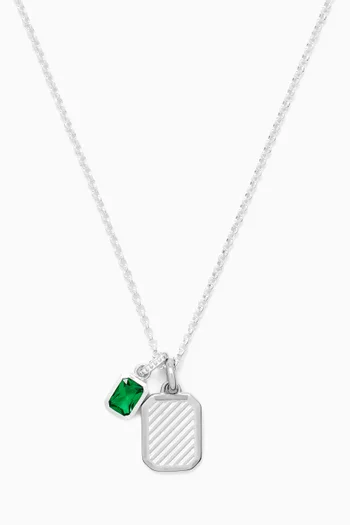 Garnet Octagon Humbug Necklace