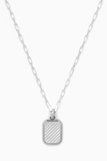 Octagon Humbug Charm Necklace in Sterling Silver