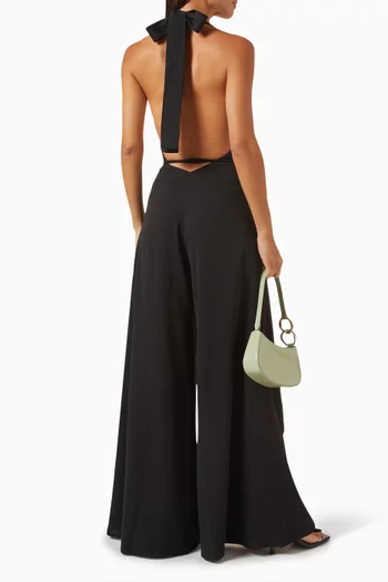 Iliad Open-back Jumpsuit in Crepe