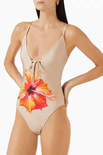 Deep Dive One-piece Swimsuit in Satin