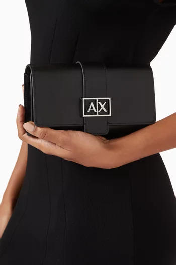 Logo Chain Wallet in Faux Leather