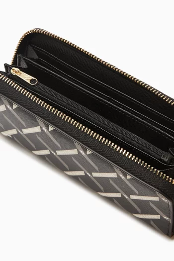 Gynger Patterned Lines Zipped Wallet