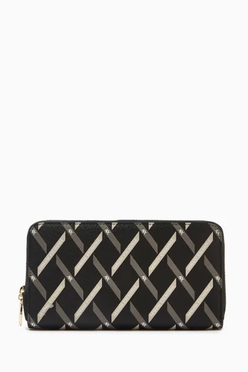 Gynger Patterned Lines Zipped Wallet