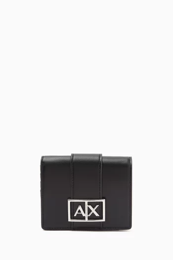 Logo Bifold Wallet in Faux Leather