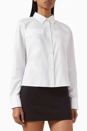 Cropped Shirt in Cotton-blend