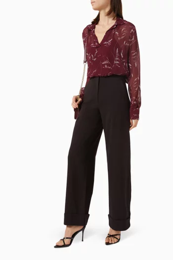 Foliage-print Shirt in Chiffon