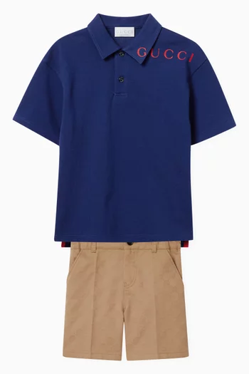 Logo-print Polo Shirt in Cotton-piqué