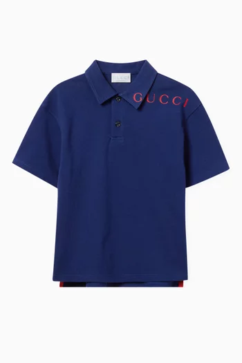 Logo-print Polo Shirt in Cotton-piqué