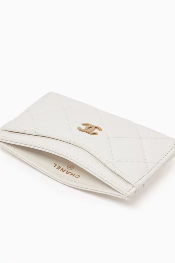 CC Quilted Cardholder in Caviar Leather