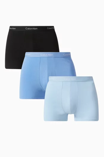 Logo Boxer Briefs in Stretch Cotton, Set of 3