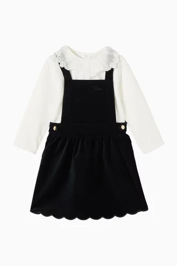 Dungaree Dress & Blouse Set