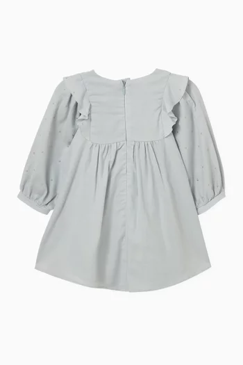 Studded Dress in Cotton Twill