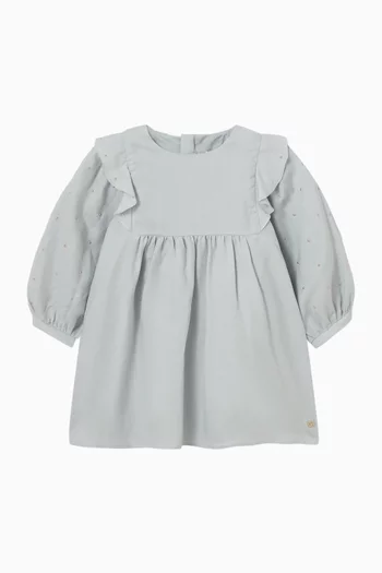 Studded Dress in Cotton Twill