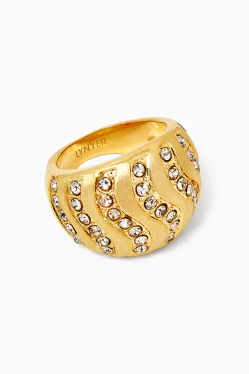 Aurora Wave Chunky Ring in 18kt Gold-plated Brass