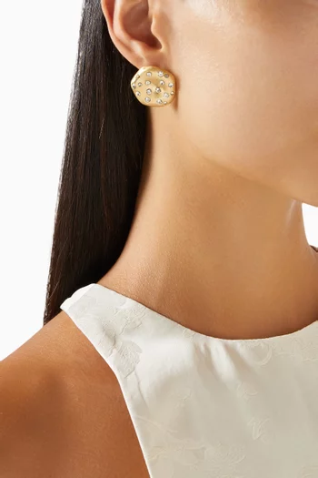 Aurora Dust Disc Earrings in 18kt Gold-plated Brass