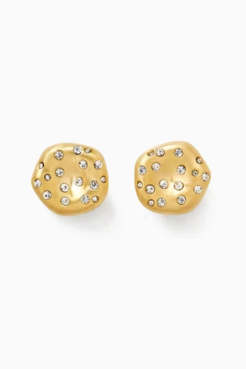 Aurora Dust Disc Earrings in 18kt Gold-plated Brass