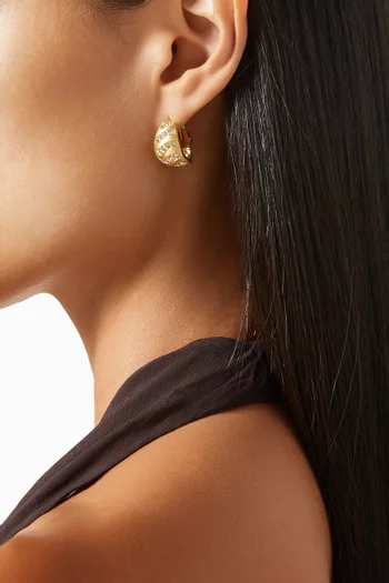 Aurora Wave Chunky Hoop Earrings in 18kt Gold-plated Brass