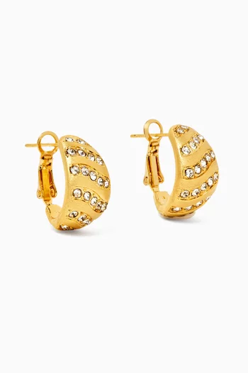 Aurora Wave Chunky Hoop Earrings in 18kt Gold-plated Brass
