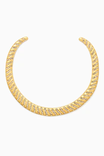 Aurora Wave Chunky Collar Necklace in 18kt Gold-plated Brass