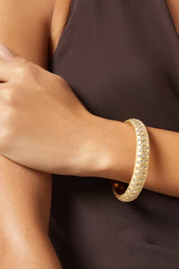 Aurora Wave Chunky Bangle in 18kt Gold-plated Brass