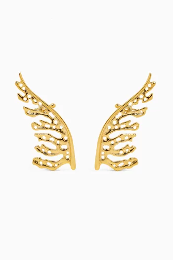 Mystic Leaf Ear Cuffs in 18kt Gold-plated Brass