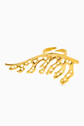 Mystic Leaf Ring in 18kt Gold-plated Brass