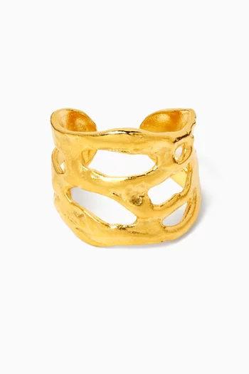 Mystic Embossed Ring in 18kt Gold-plated Brass