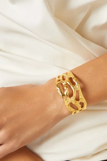 Mystic Embossed Cuff in 18kt Gold-plated Brass