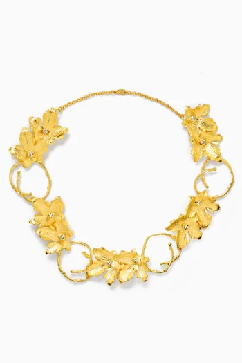 Mystic Vine Leaf Necklace in 24kt Gold-plated Metal