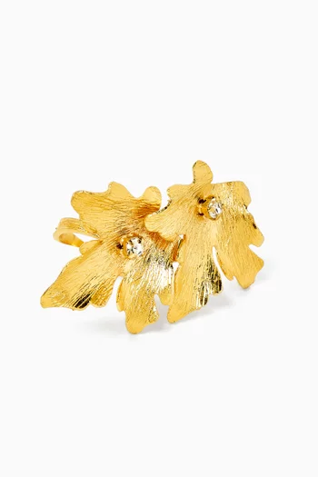 Mystic Vine Leaf Ring in 24kt Gold-plated Metal