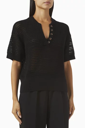 Callie Knit Top in Cotton Mesh