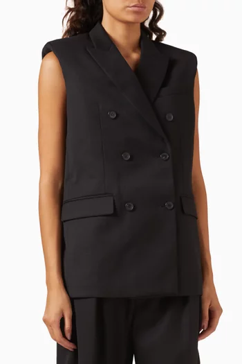 Double-breasted Vest in Virgin Wool
