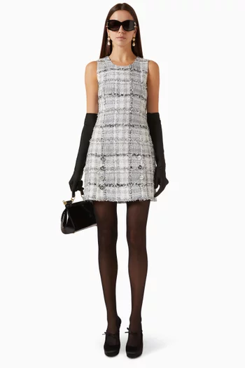 A-line Mini Dress in Lurex Raschel Tweed