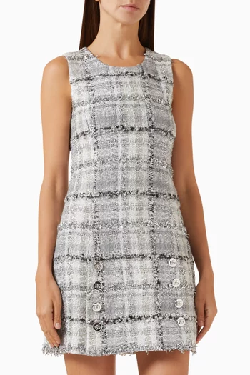 A-line Mini Dress in Lurex Raschel Tweed