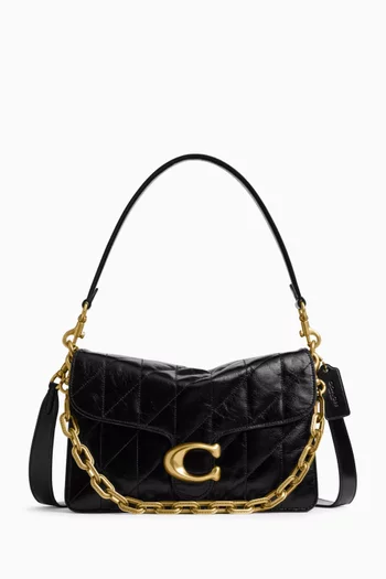 Tabby Quilted Chain Shoulder Bag in Leather