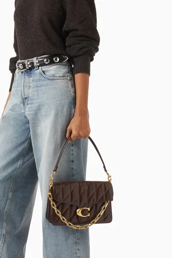 Tabby Quilted Chain Shoulder Bag in Leather