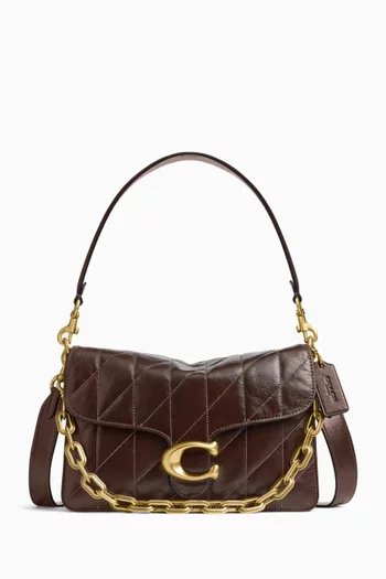 Tabby Quilted Chain Shoulder Bag in Leather