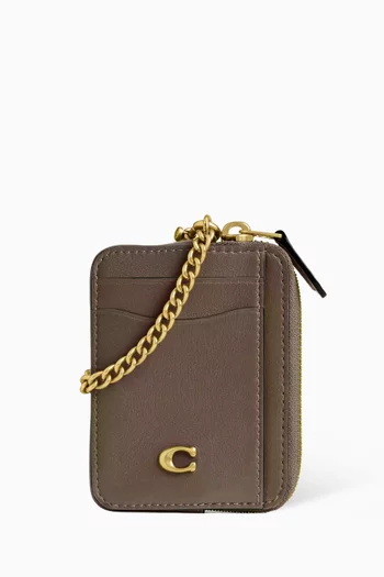 Essential Chain Card Case in Leather