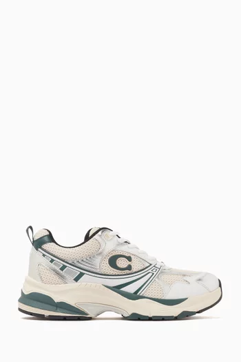 C Logo Sneakers in Mesh & Leather