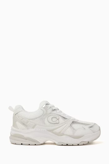C Logo Sneakers in Mesh & Leather