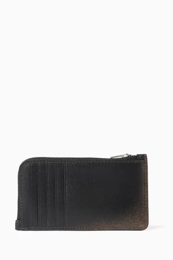 New York Zip Card Case in Leather