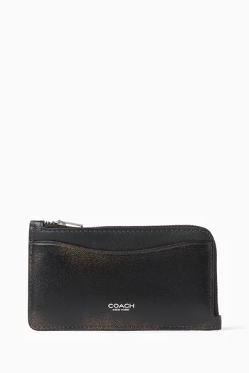 New York Zip Card Case in Leather
