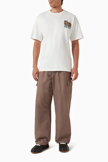 Happy Tiger Embroidered T-shirt in Cotton