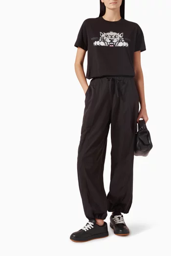 تي شيرت بنقشة نمر سعيد قطن