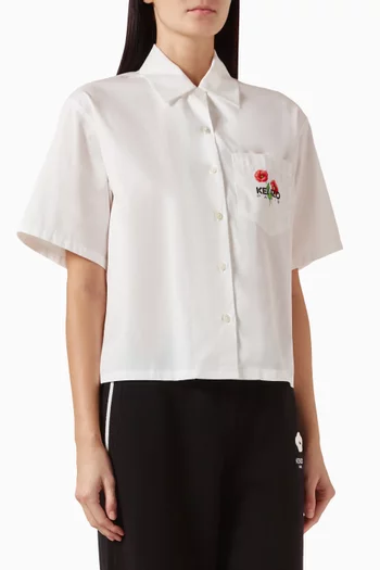 قميص هاواين بطبعة زهور قطن بوبلين